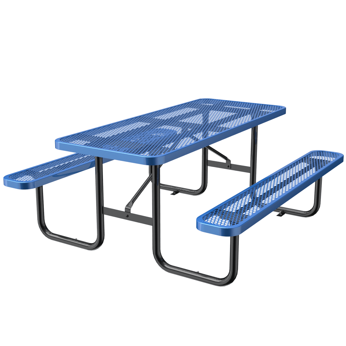 6 ft Metal Picnic Tables for Outdoors, Rectangle Coated Steel Patio Fu