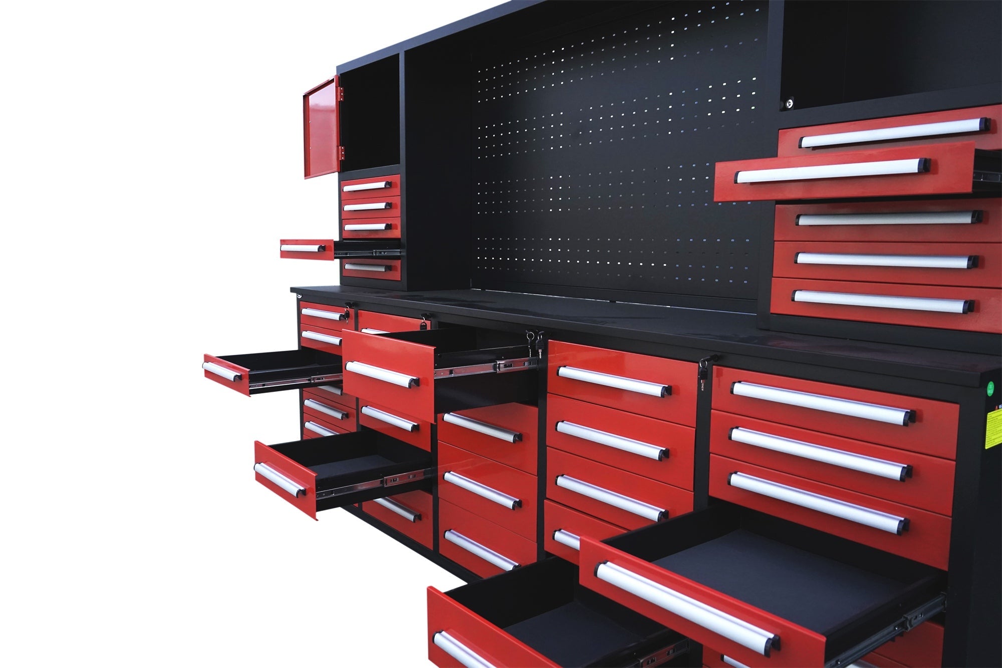 10' Storage Cabinet with Workbench (40 Drawers & 2 Cabinets)#color_red