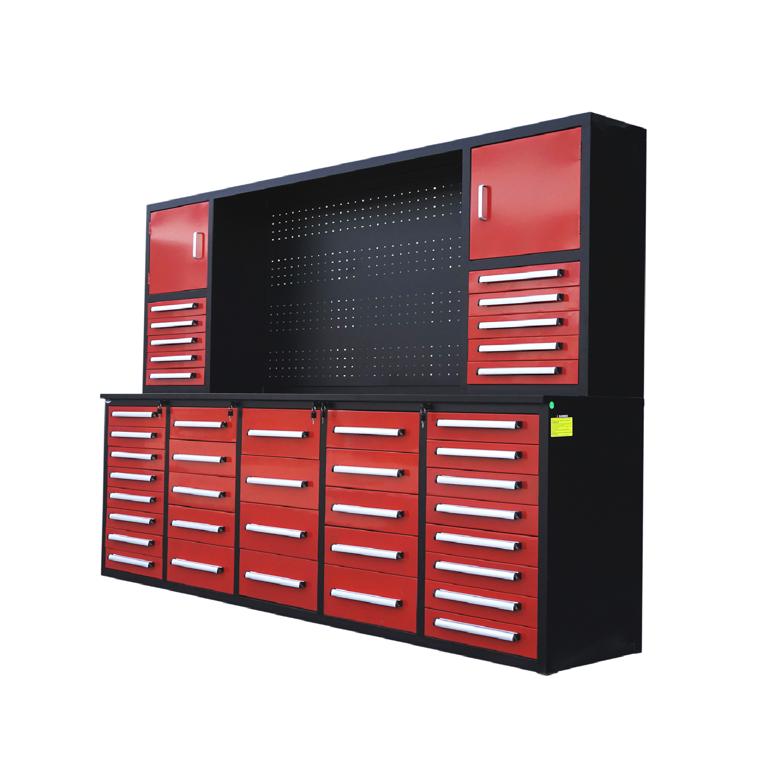 10' Storage Cabinet with Workbench (40 Drawers & 2 Cabinets)#color_red