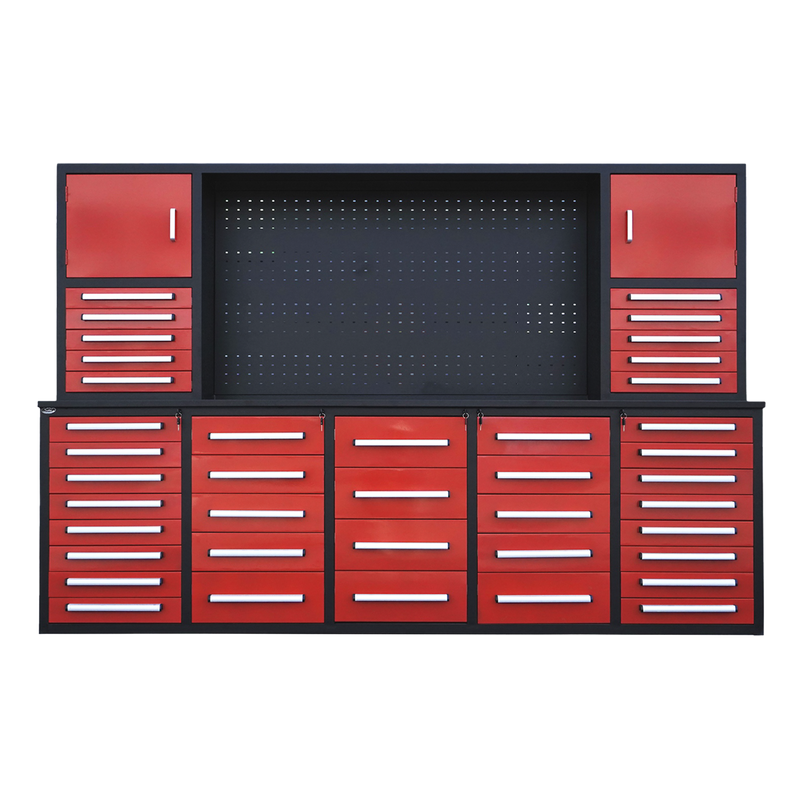 10' Storage Cabinet with Workbench (40 Drawers & 2 Cabinets)