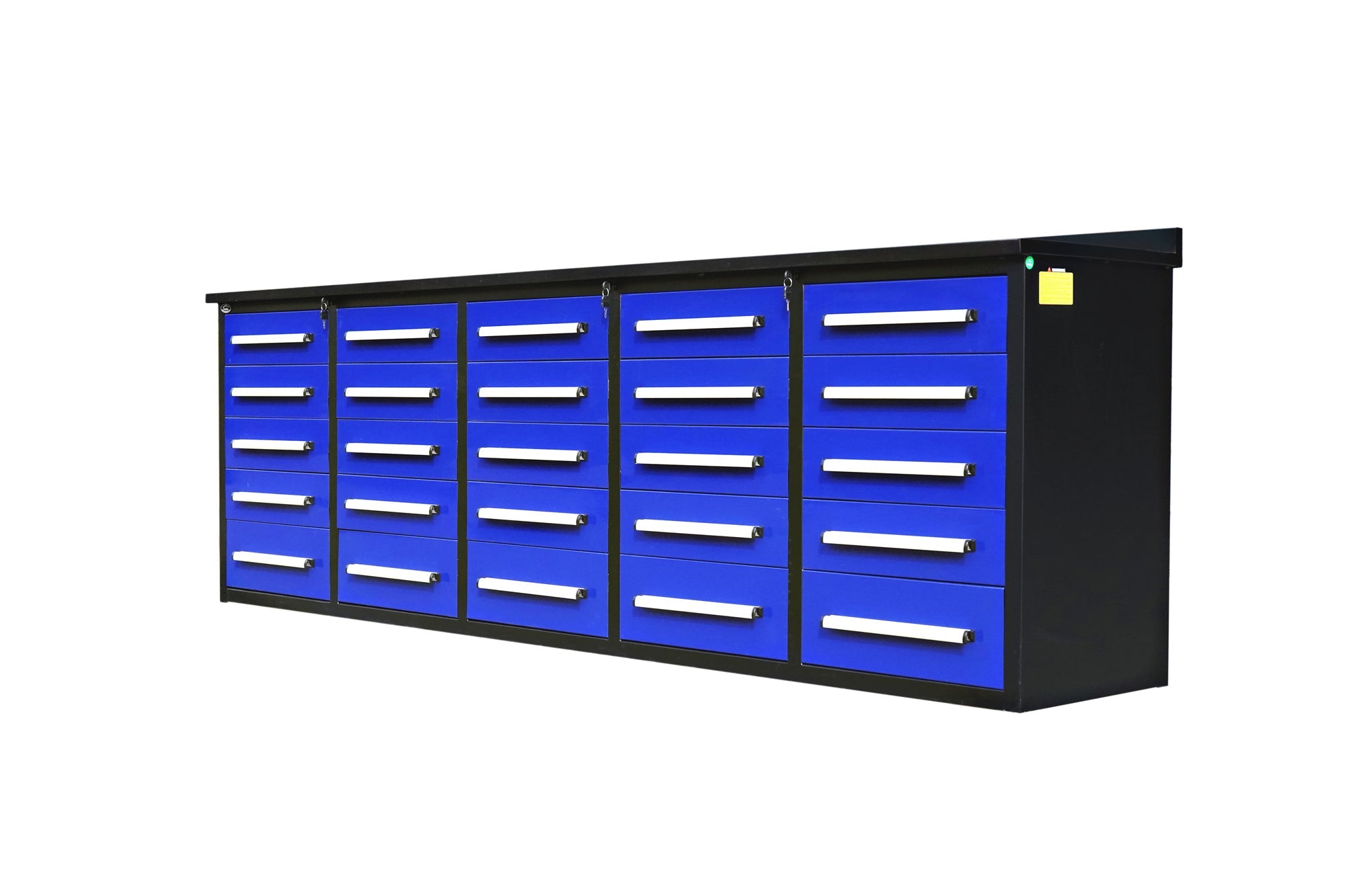 10' Workbench with Storage Drawers (25 Drawers)#color_blue