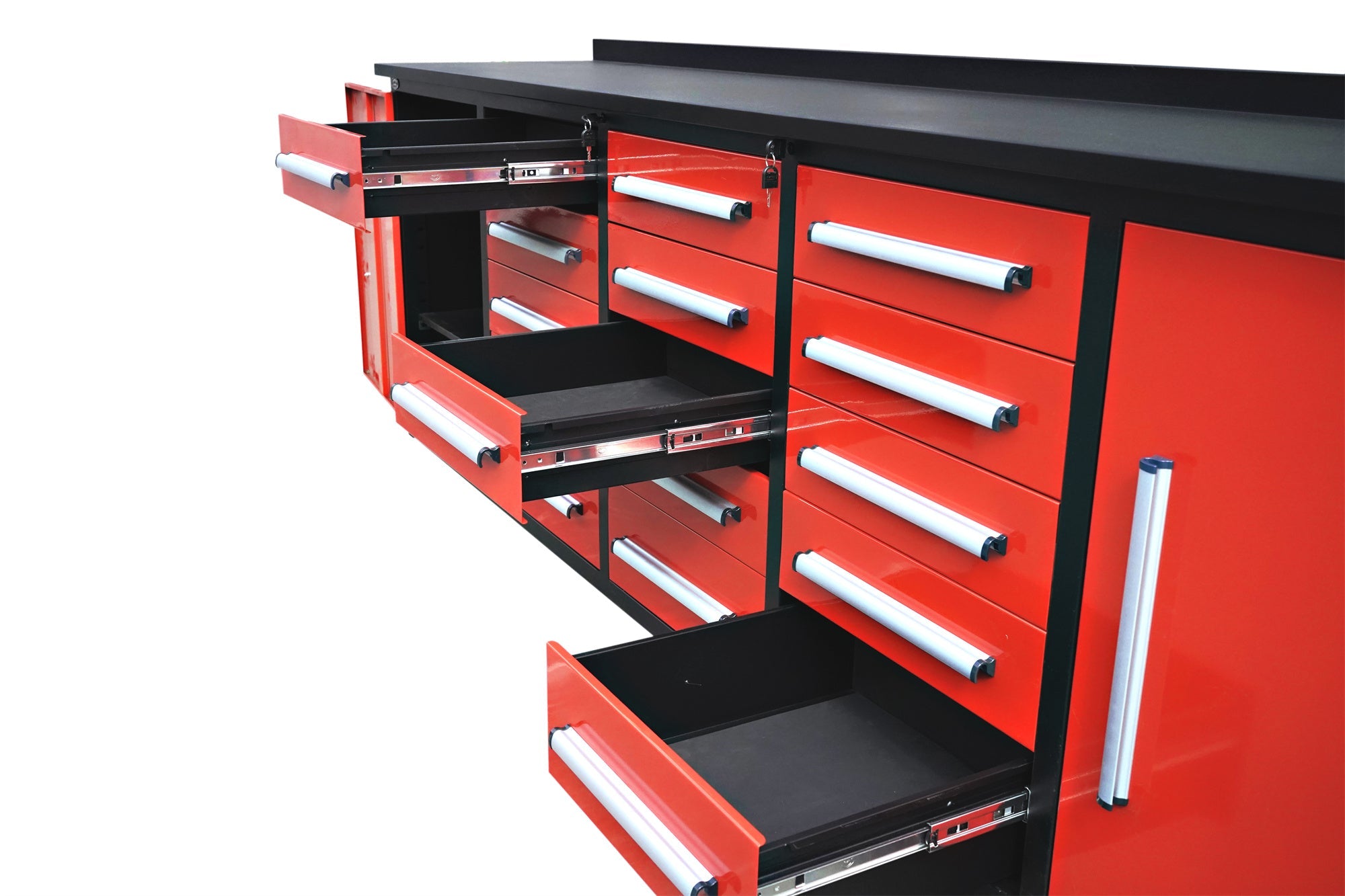 10ft Storage Cabinet (15 Drawers & 2 Cabinets) #color_red