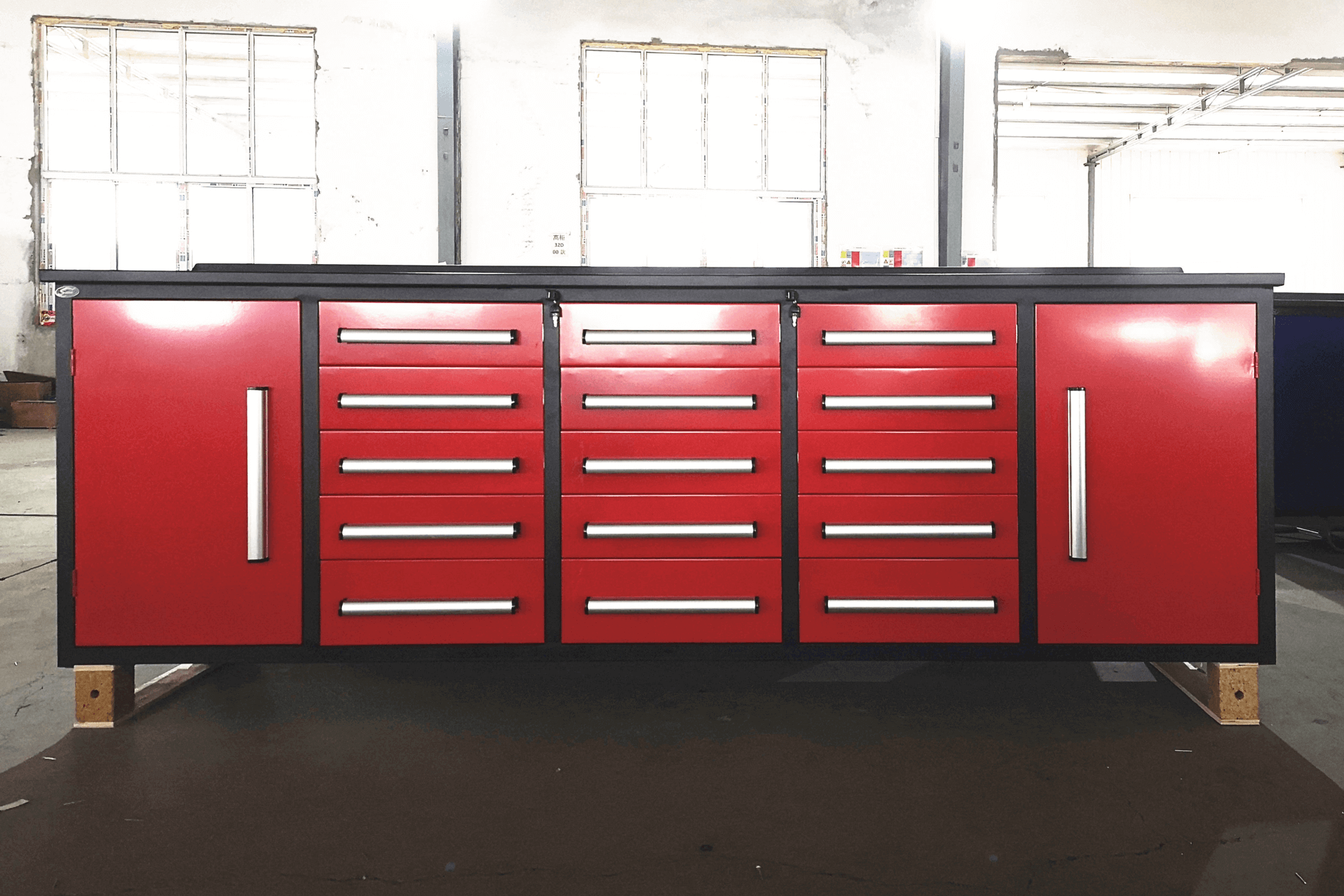 10ft Storage Cabinet (15 Drawers & 2 Cabinets) #color_red