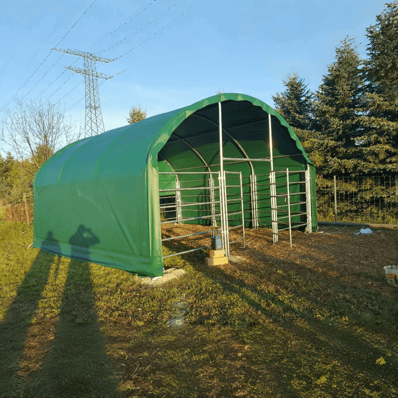 13' x 13' Livestock Corral Shelter with front door