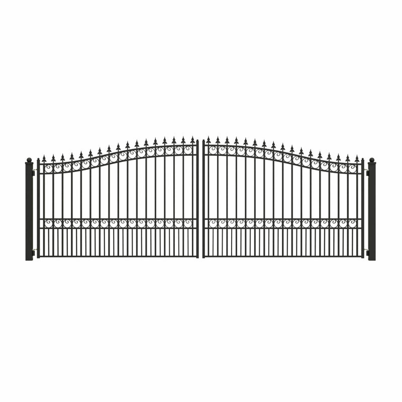 18'x6' Steel Dual Swing Driveway Gate - LONDON Style