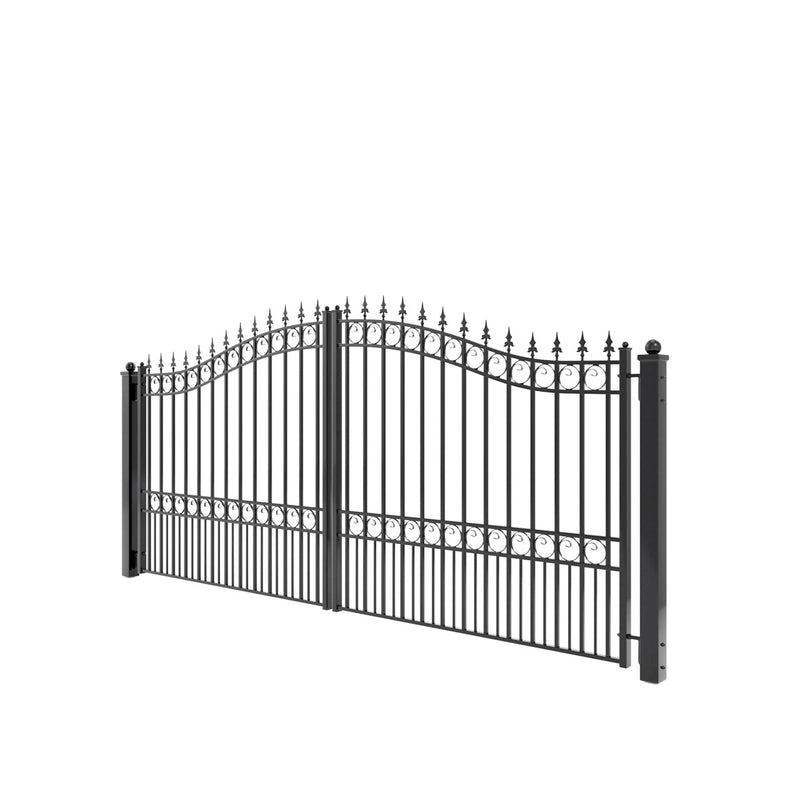 18'x6' Steel Dual Swing Driveway Gate - LONDON Style