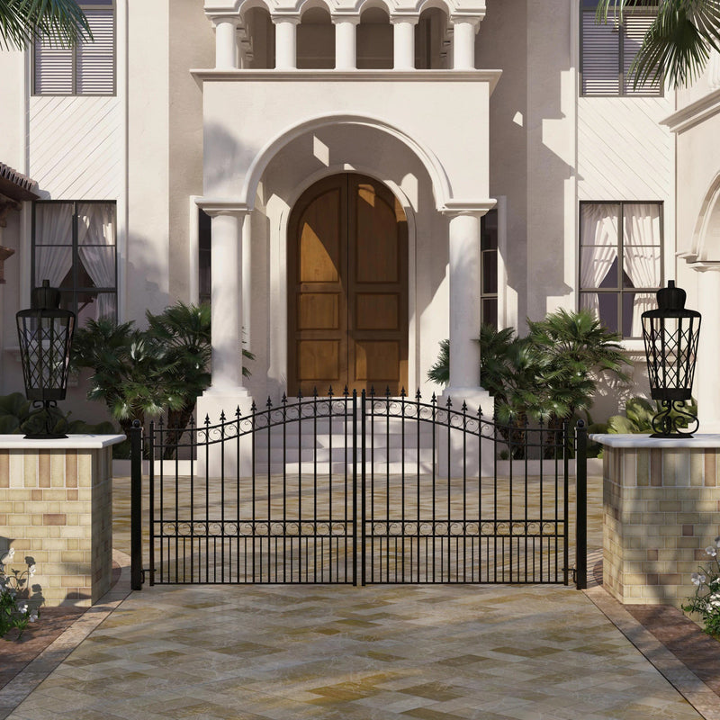 18'x6' Steel Dual Swing Driveway Gate - LONDON Style