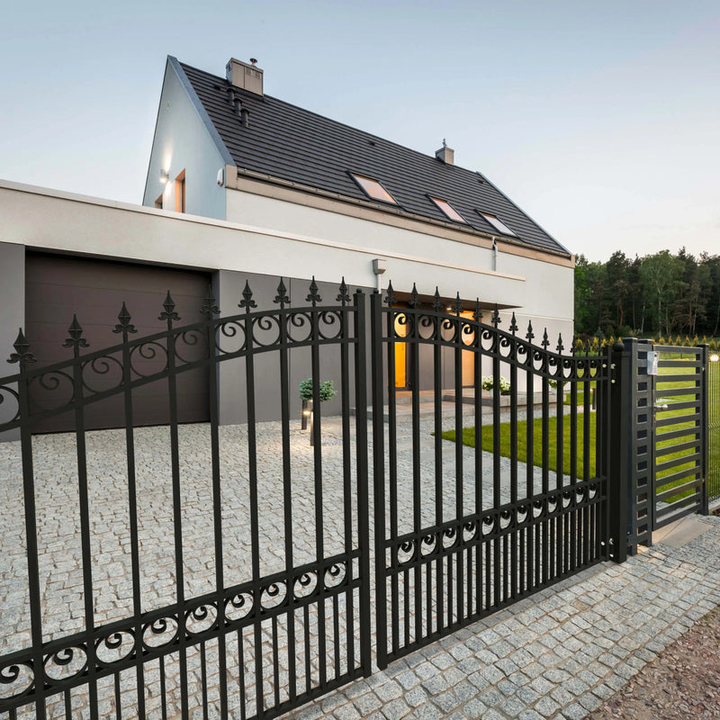 18'x6' Steel Dual Swing Driveway Gate - LONDON Style