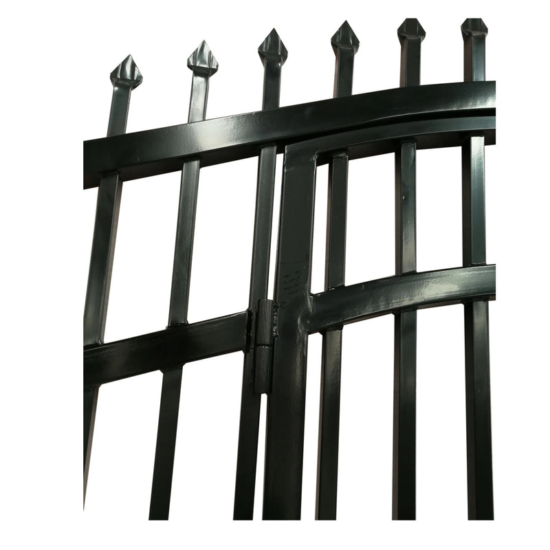 18'x7' Steel Dual Swing Driveway Gate with Built-In Pedestrian Door