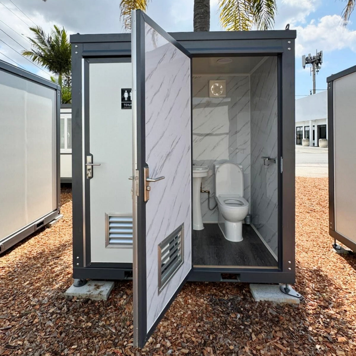 2 Private Toilet Stalls Portable Restroom