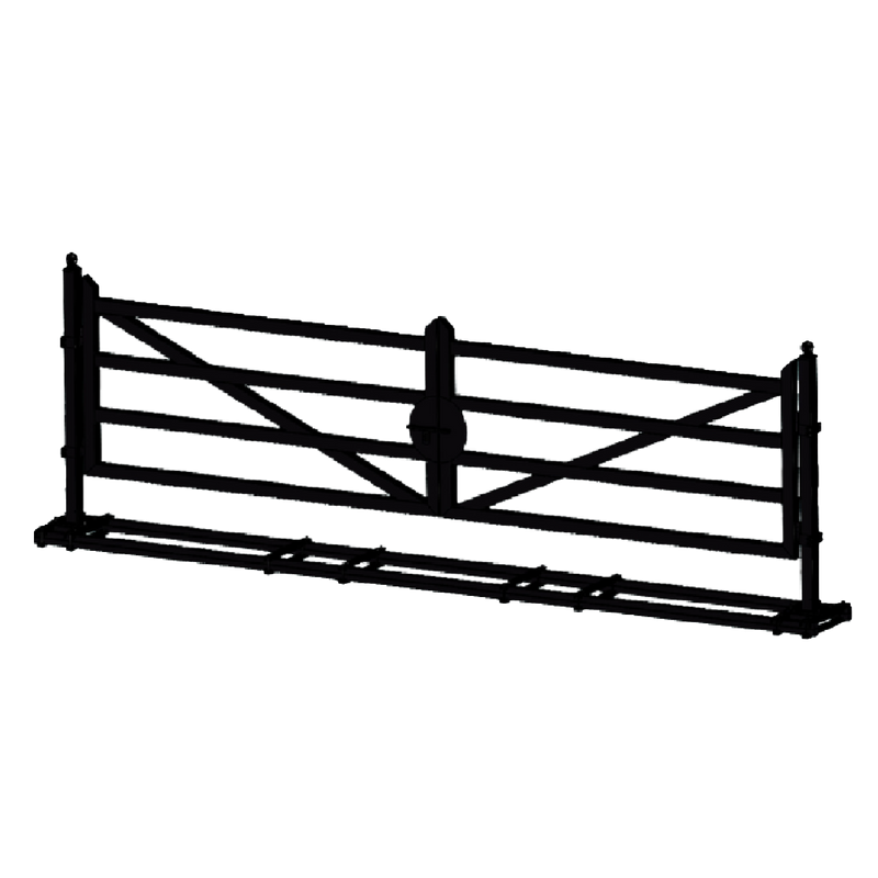 20ft Farm Metal Driveway Gate with Diagonal Tubes