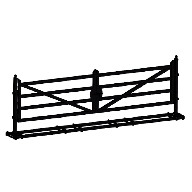 20ft Farm Metal Driveway Gate with Diagonal Tubes