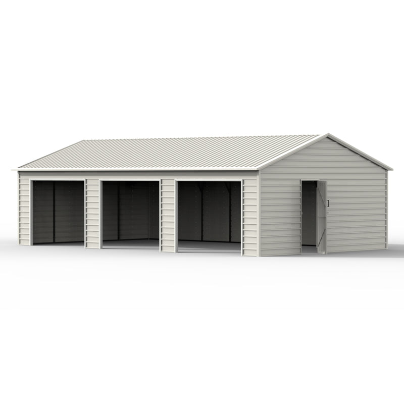 23' x 40' Three Car Garage Shed with Side Entry Door