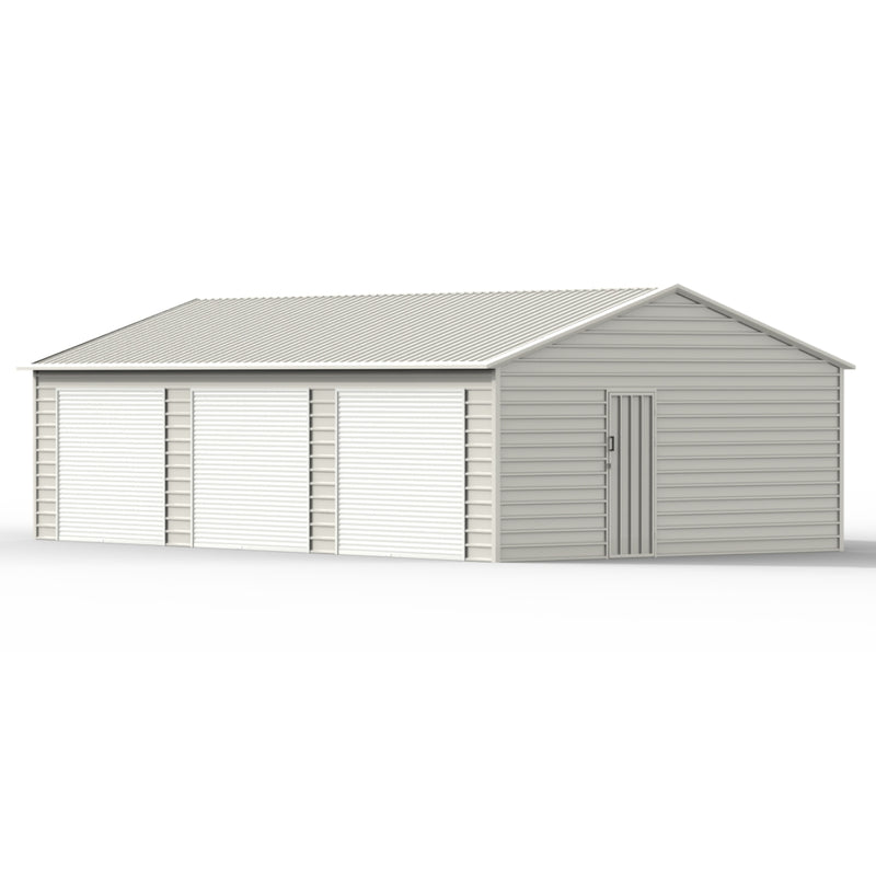 23' x 40' Three Car Garage Shed with Side Entry Door