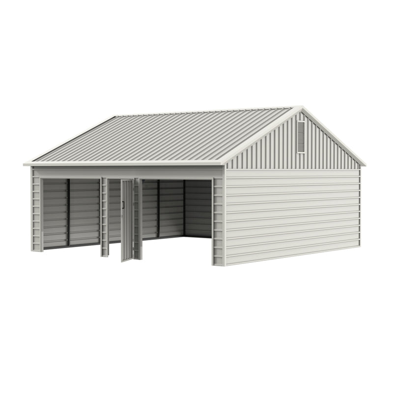 30' x 33' Double Garage Metal Shed with Side Entry Door