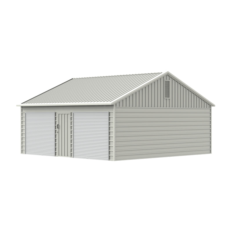 30' x 33' Double Garage Metal Shed with Side Entry Door with metal roll p door