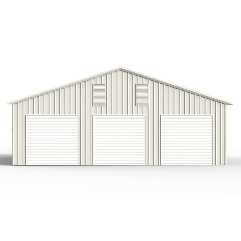 35' x 40' Three Car Garage Shed with Side Entry Door & Windows