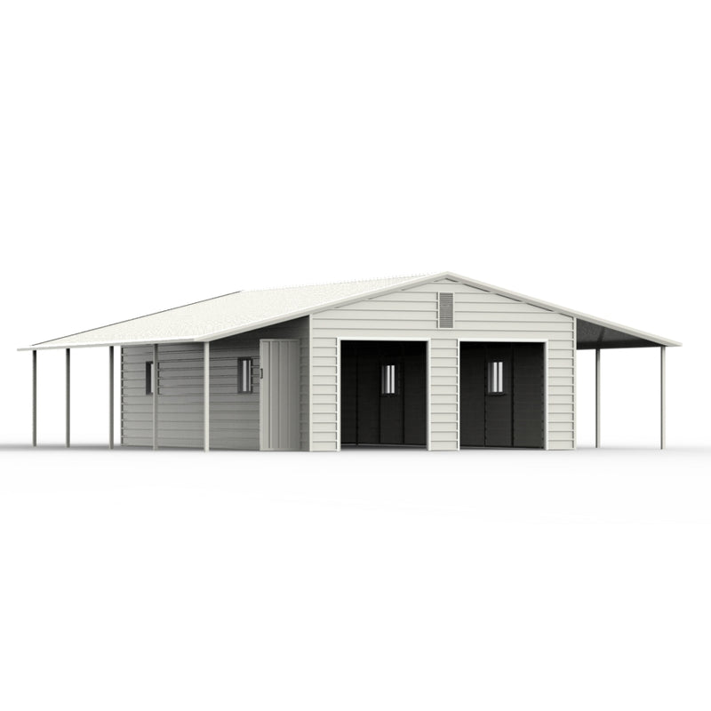 39' x 39' Vertical Steel Carport With Lean-to