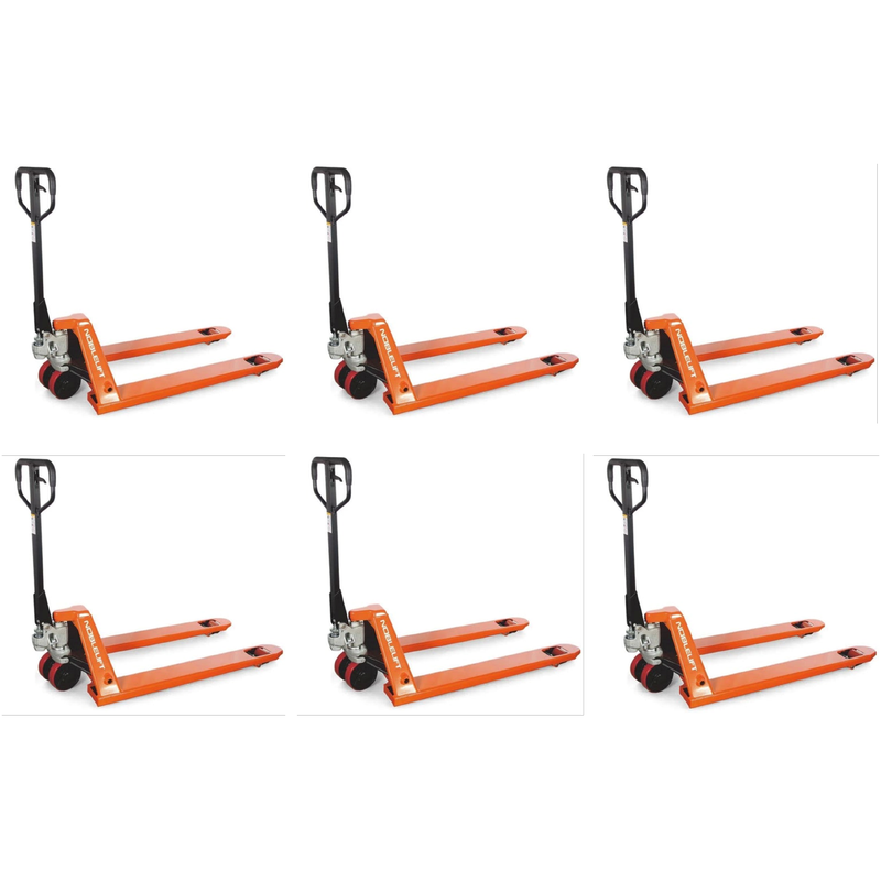 6 Pack of NobleLift Standard Duty Pallet Jack 5500 lbs Capacity 27''x48'' Forks