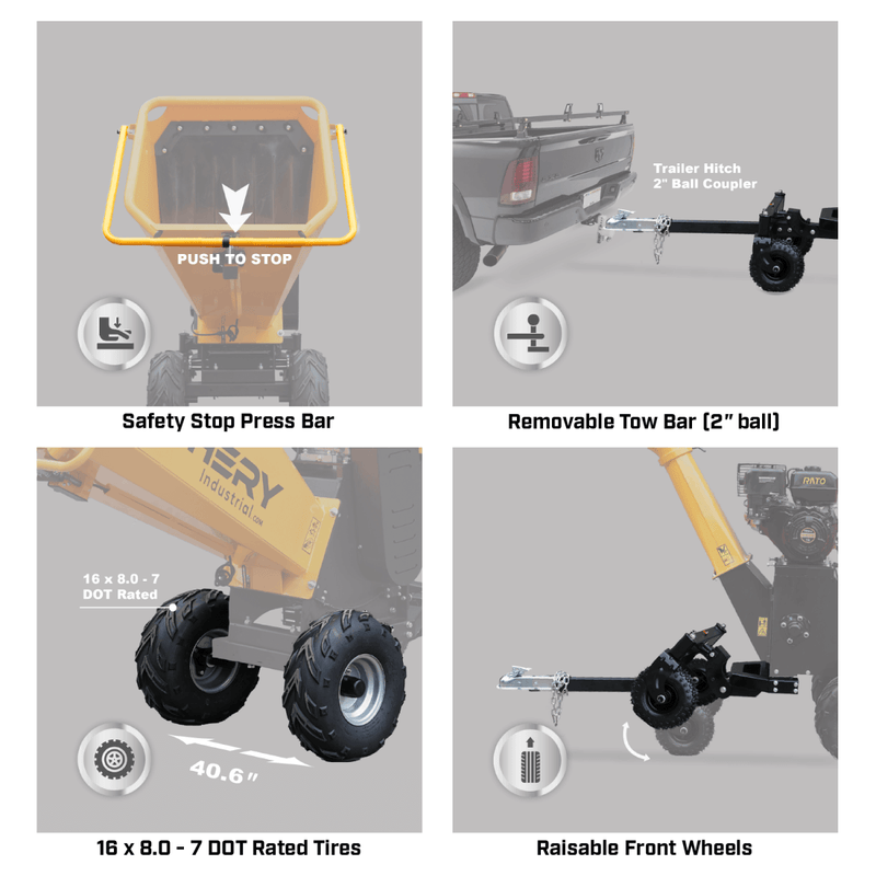 6" 15 HP 420cc Gas Powered Wood Chipper