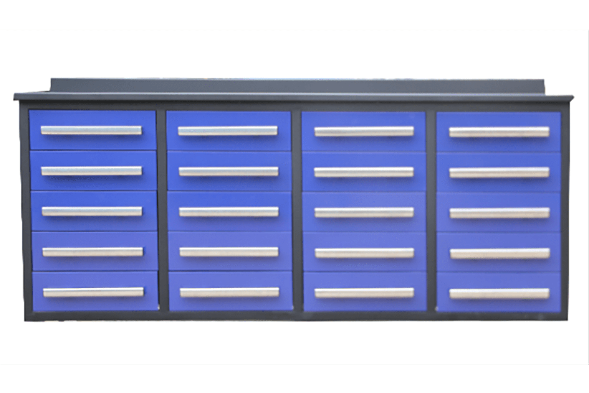 7' Garage Storage Cabinets with Workbench (20 Drawers)#color_blue