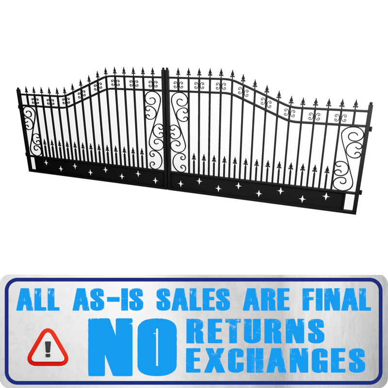 [AS-IS] Dual Swing Wrought Iron Gate, Star Design