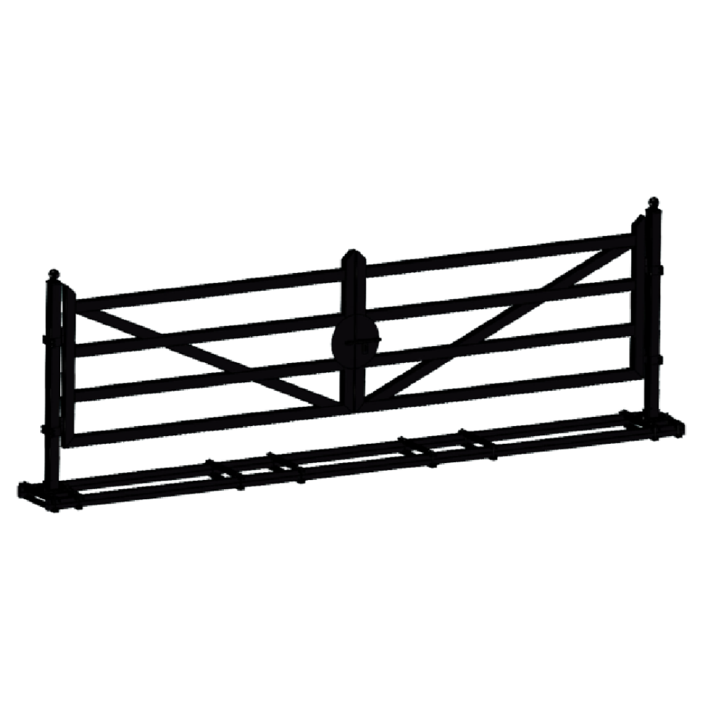 [AS-IS] 20ft Metal Driveway Gate with Diagonal Tubes