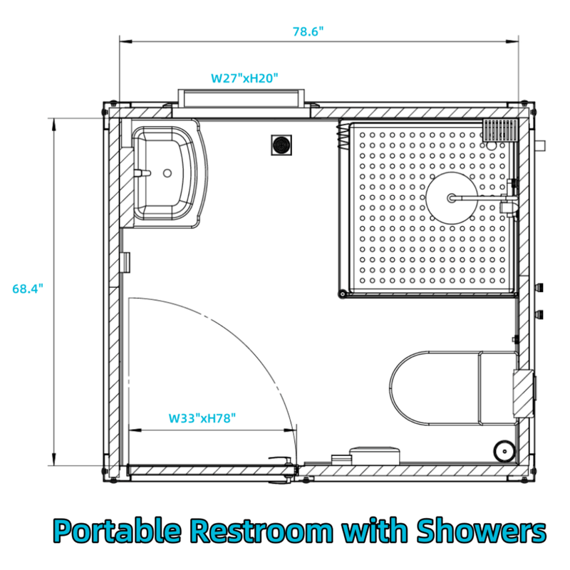 [AS-IS] Portable Toilet w/ Showers, Fair Condition