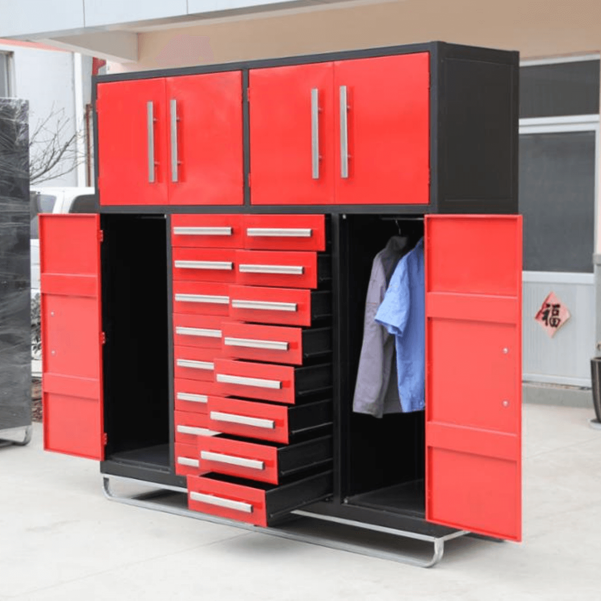 [AS-IS] 7ft Garage Storage Cabinets with 16 Drawers