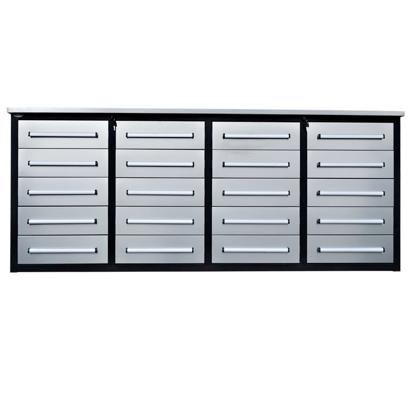 [CLEARANCE] 7ft Garage Storage Cabinets with Workbench (20 Drawers)