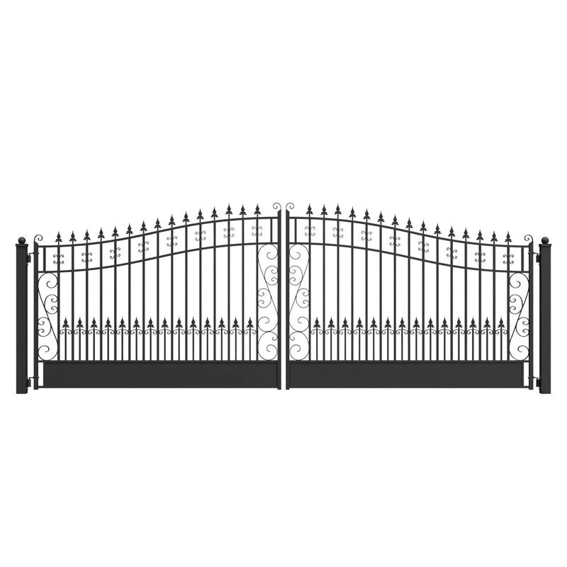 18'x6' Steel Dual Swing Driveway Gate, VENICE Style