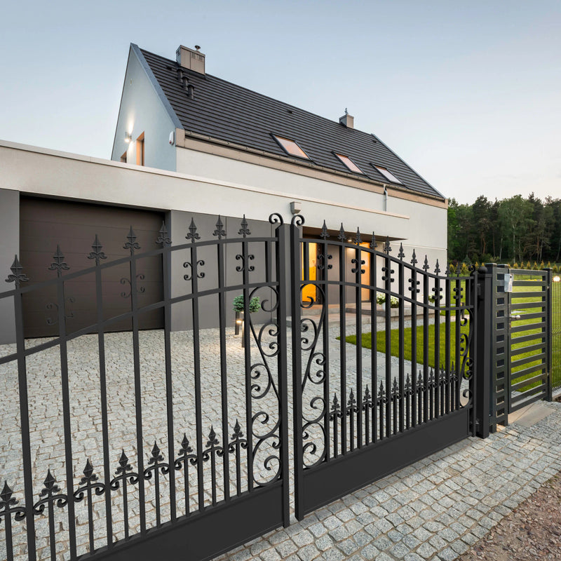 18'x6' Steel Dual Swing Driveway Gate, VENICE Style