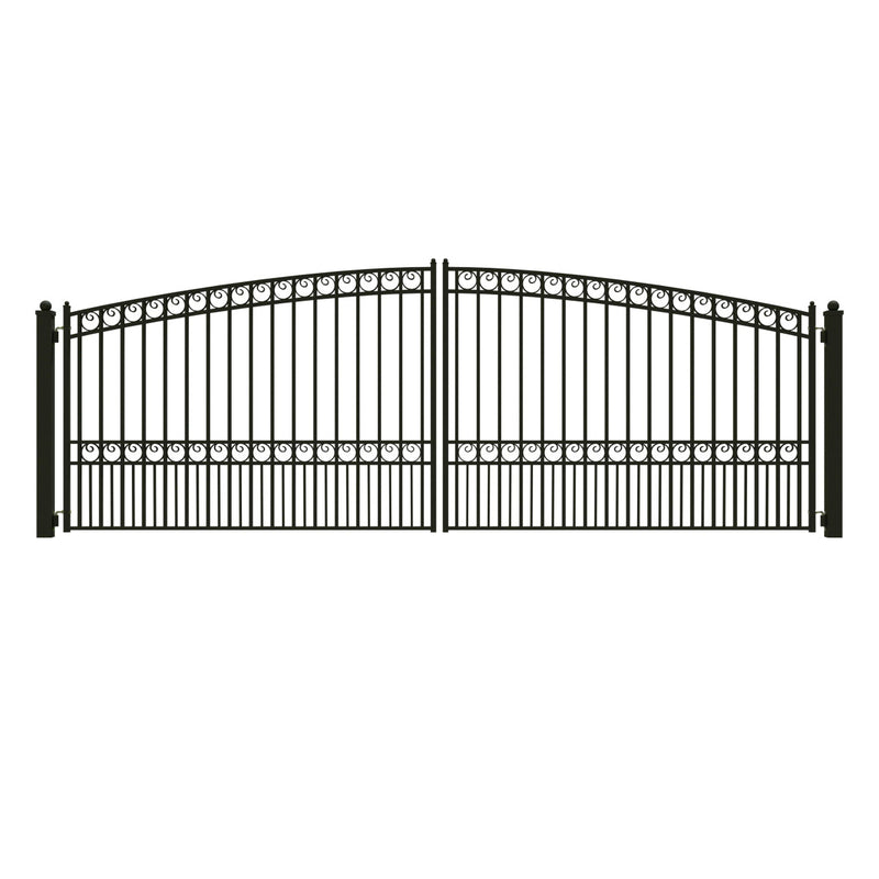 18'x6' Steel Dual Swing Driveway Gate - PARIS Style