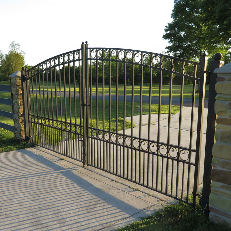 18'x6' Steel Dual Swing Driveway Gate - PARIS Style