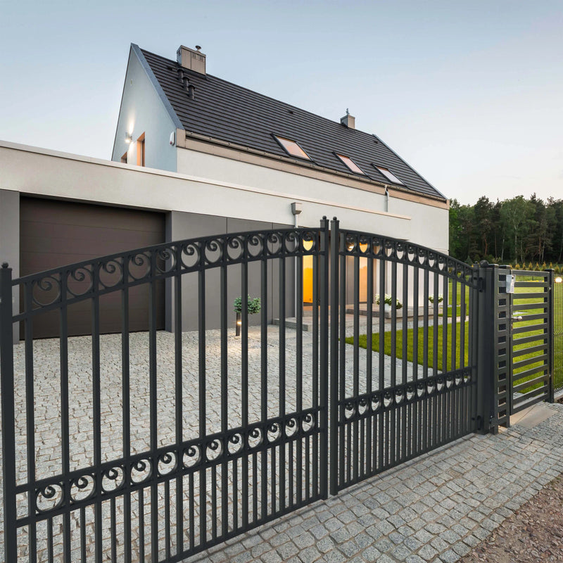 18'x6' Steel Dual Swing Driveway Gate - PARIS Style