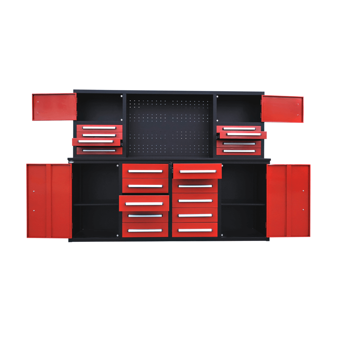 [BARGAIN] 7' Garage Storage Cabinet with 18 Drawers#color_Red