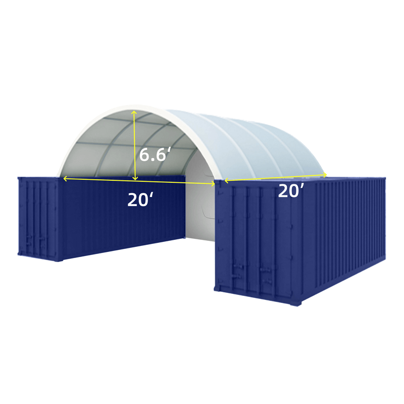 20x20 ft Container Shelter with Closed Back Panel