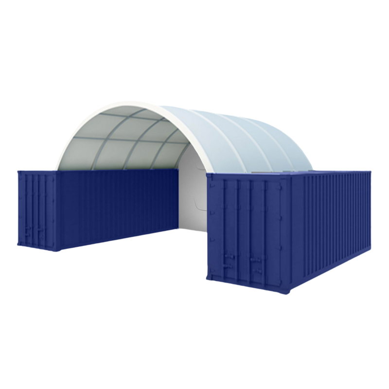 20x20 ft Container Shelter with Closed Back Panel