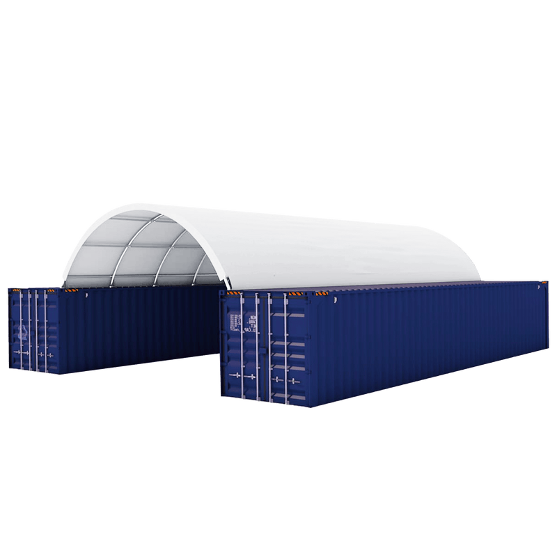 20x40 ft Container Shelter with Closed Back Panel