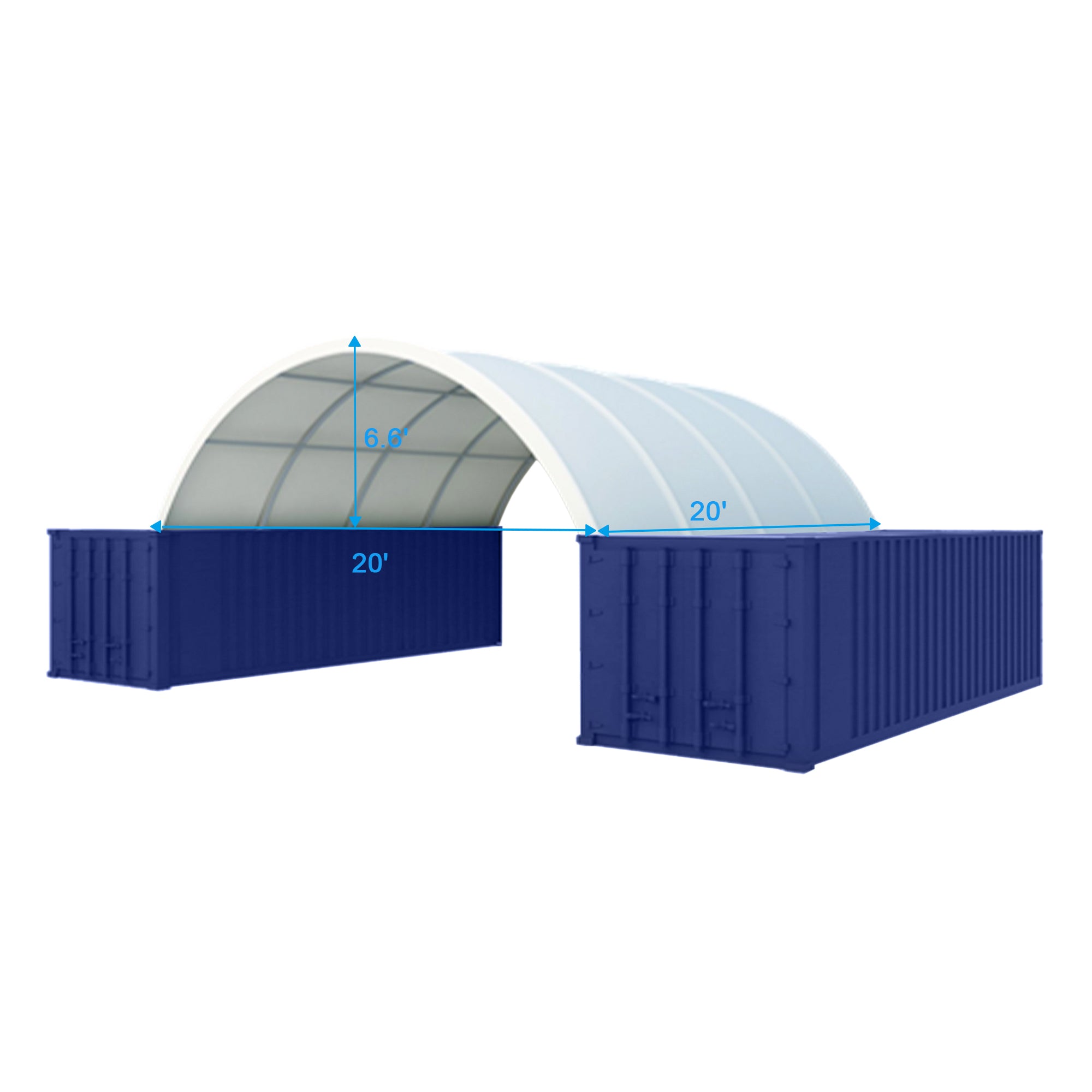 [CLEARANCE] 20' x 20' PE Fabric Container Shelter