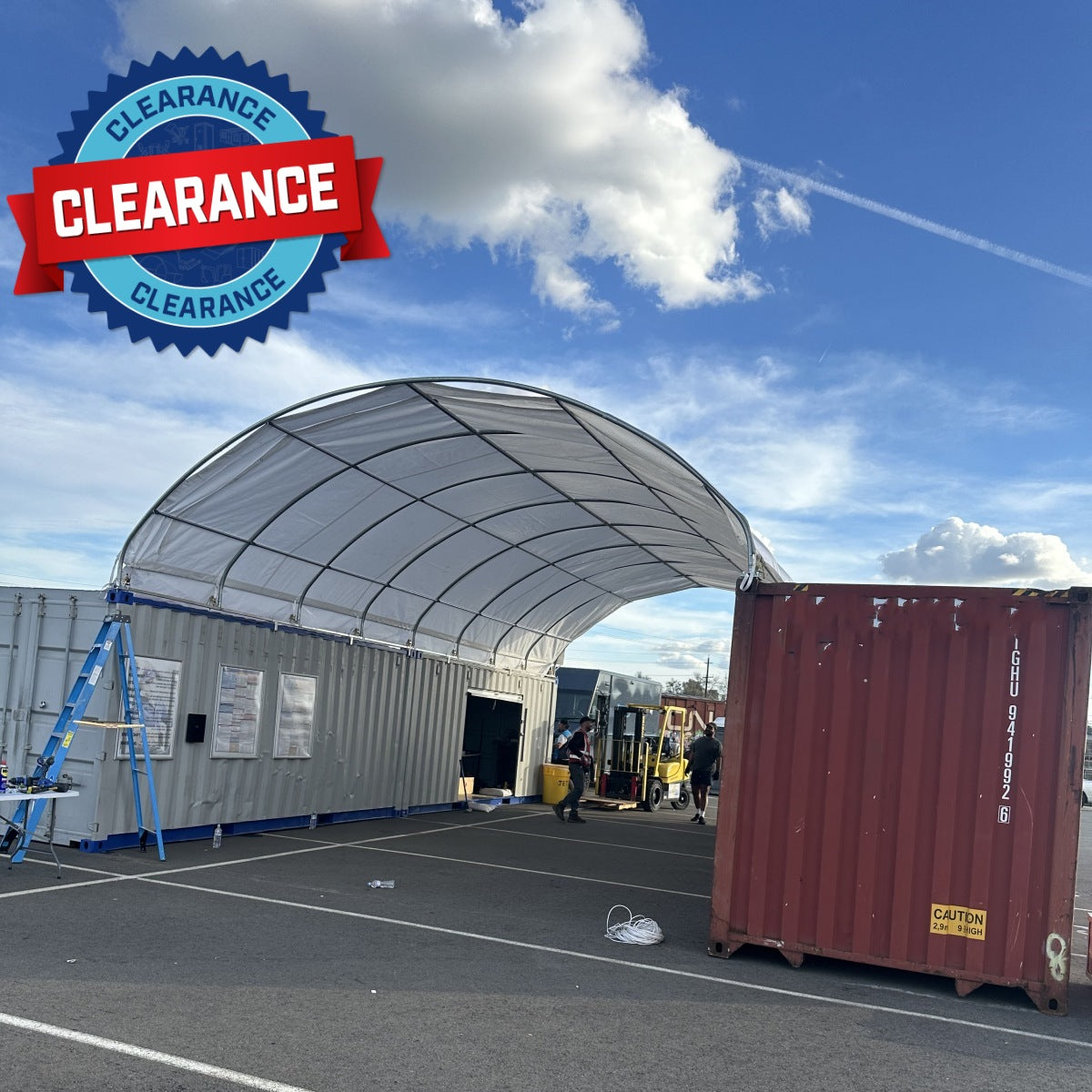 [CLEARANCE] 20' x 40' 15oz PVC Fabric Container Shelter