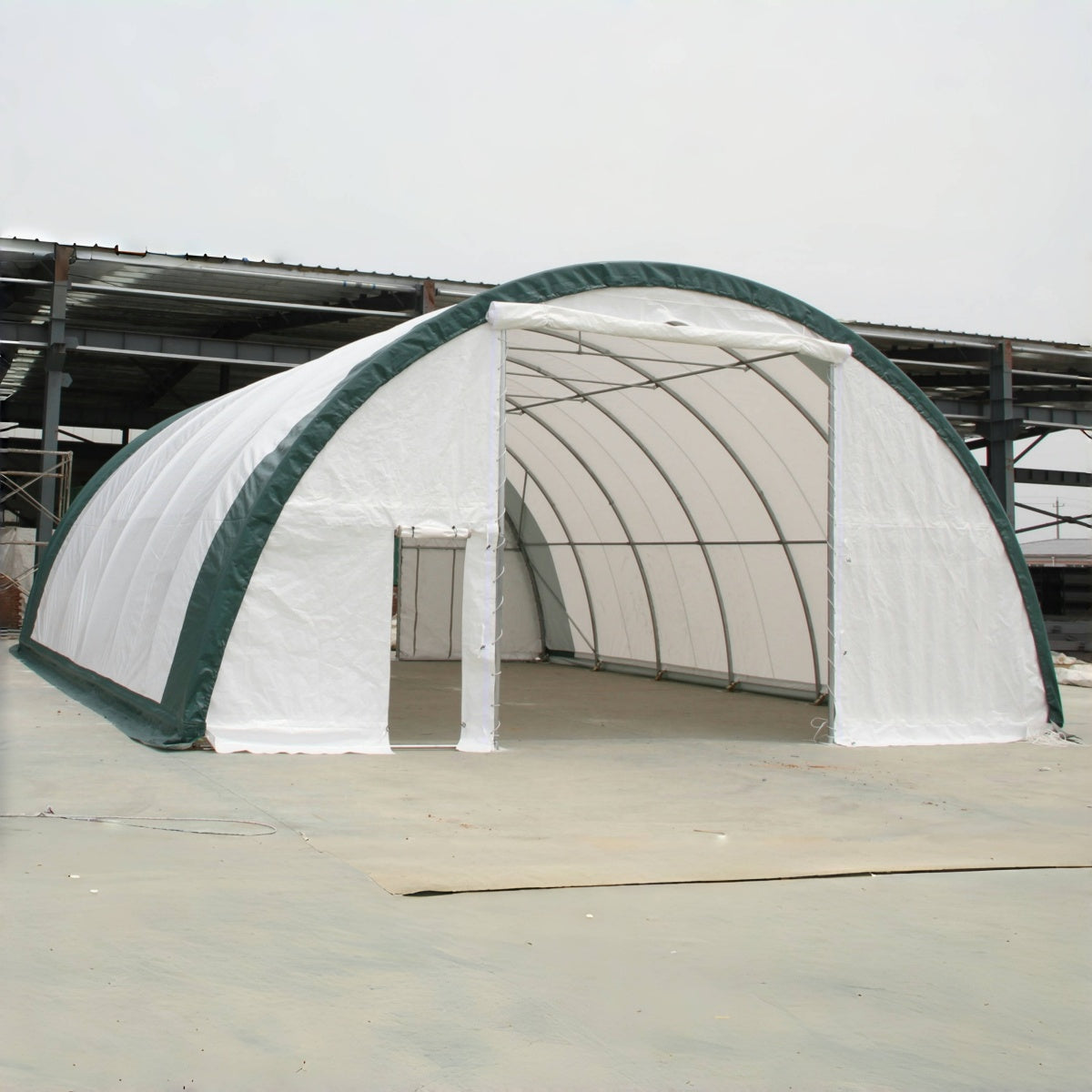 [CLEARANCE] 30' x 40' Arch Wall Storage Tent, 11oz PE Cover & Drive Through Doors