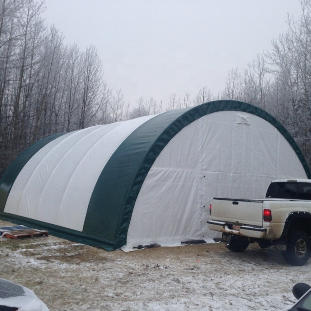 [CLEARANCE] 30' x 40' Arch Wall Storage Tent, 11oz PE Cover & Drive Through Doors