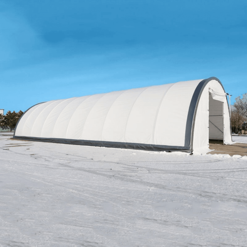 [CLEARANCE] 40' x 80' Arch Wall Storage Tent, 11oz PE Cover & Drive Through Doors