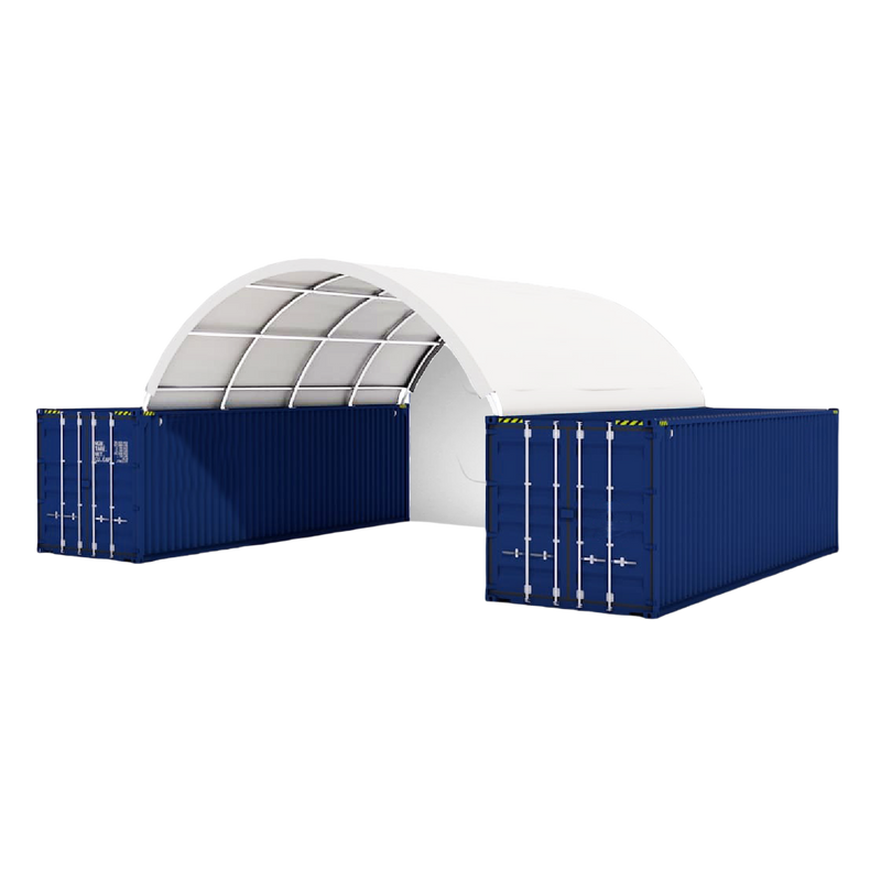 20x20 ft Container Shelter with Closed Back Panel