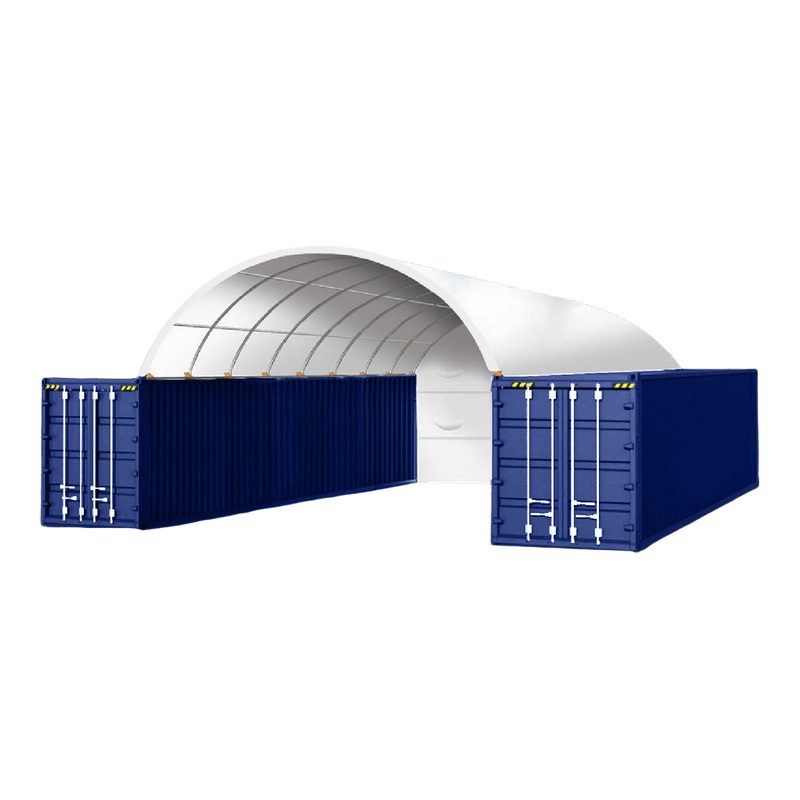 20x40 ft Container Shelter with Closed Back Panel