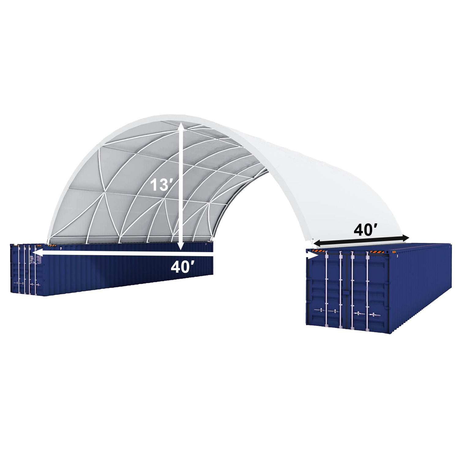 Shipping Container Canopy Shelter 40'x40'x13' Dimension