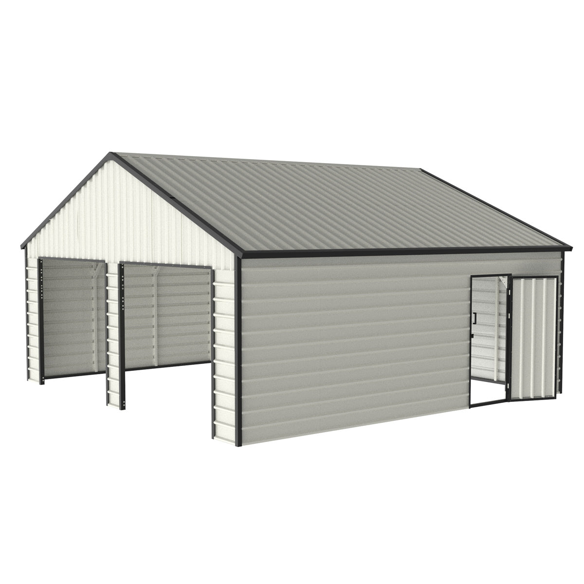 [CLEARANCE] 23' x 22' Double Garage Metal Shed