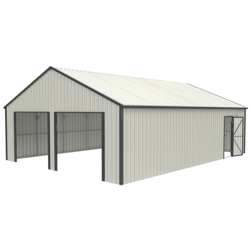 25' x 33' Double Garage Metal Shed with Side Entry Door