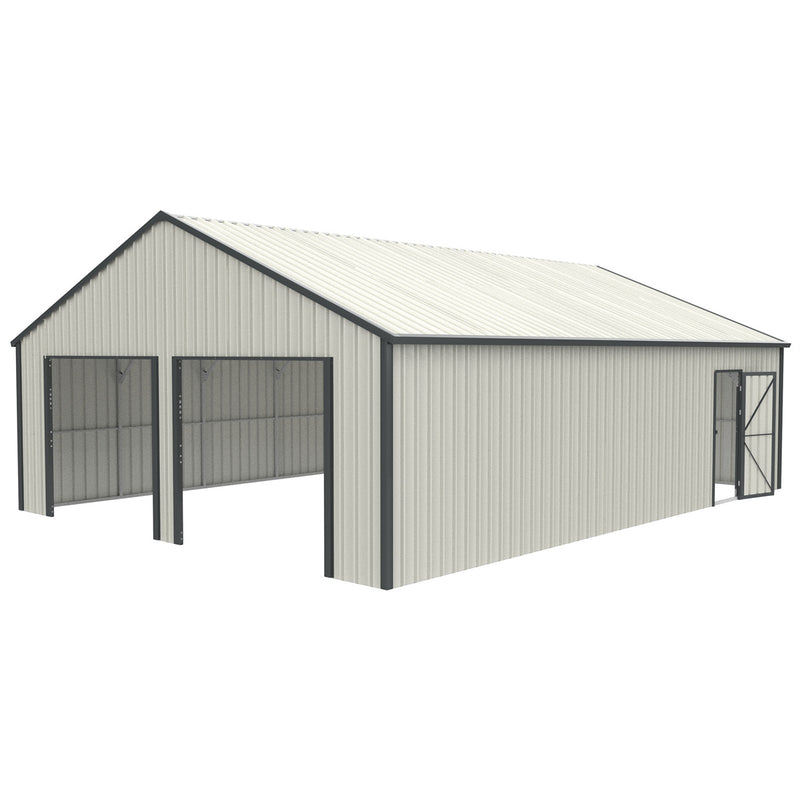 25' x 33' Double Garage Metal Shed with Side Entry Door